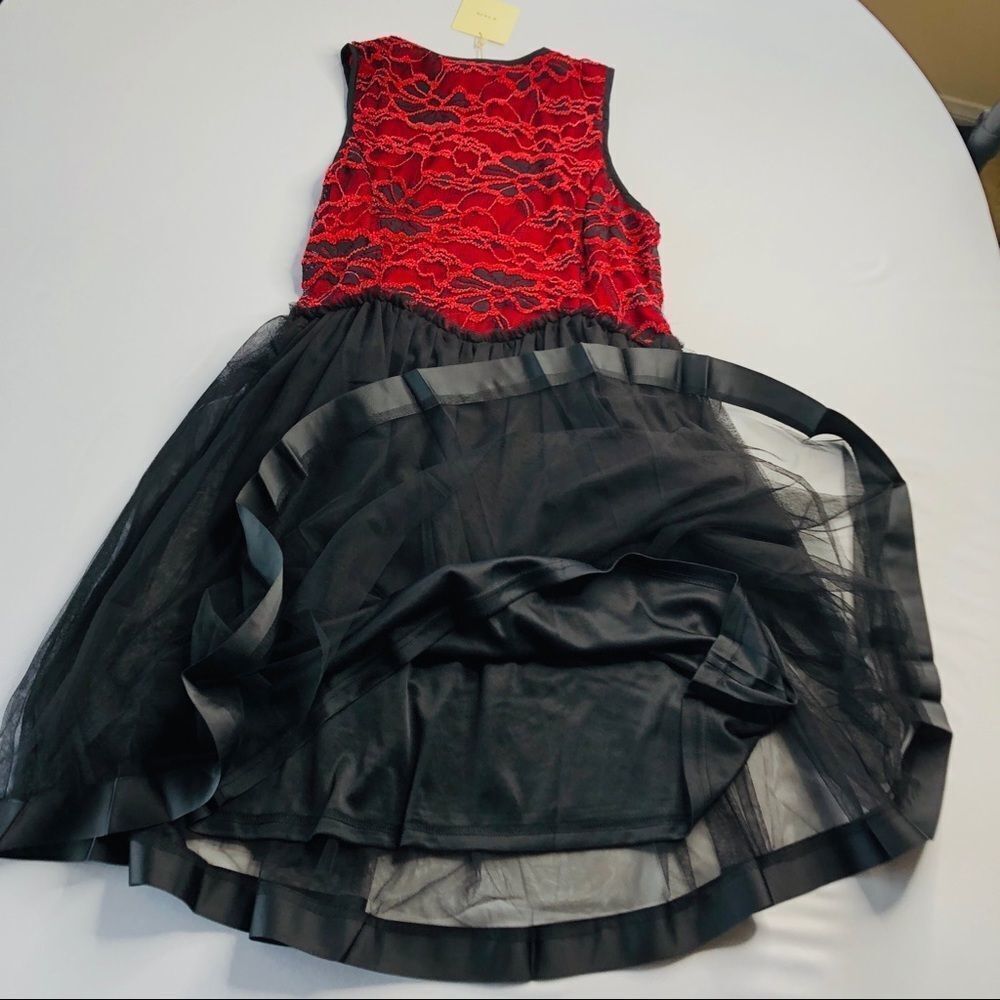 AREVE Red Black Lace Dress NWT S - Picture 8 of 9